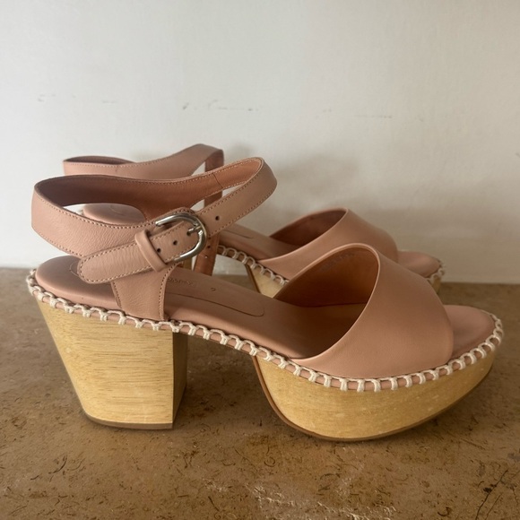 Rachel Comey Light Brown Beige Tan Platform Leather  Clog Heels One Strap size 9 - Picture 7 of 8